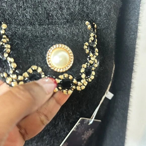 #70 SNOWFLAKE NEW YORK DOUBLE BREATED BLACK BLAZER JACKET SIZE SMALL MEDIUM - Picture 9 of 9